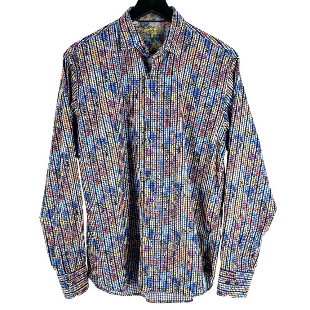 Luciano Visconti Black label Stripe Pixel dress shirt medium